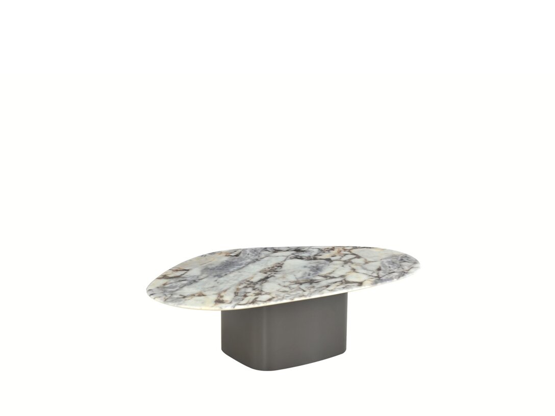 Stolik kawowy Livori Home Tavaro 140 cm x 90 cm, śr. , kolor szary, materiał marmur