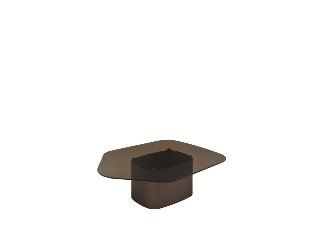 Stolik kawowy Livori Home Piave 104 cm x 89 cm, śr. , kolor biały, materiał szkło