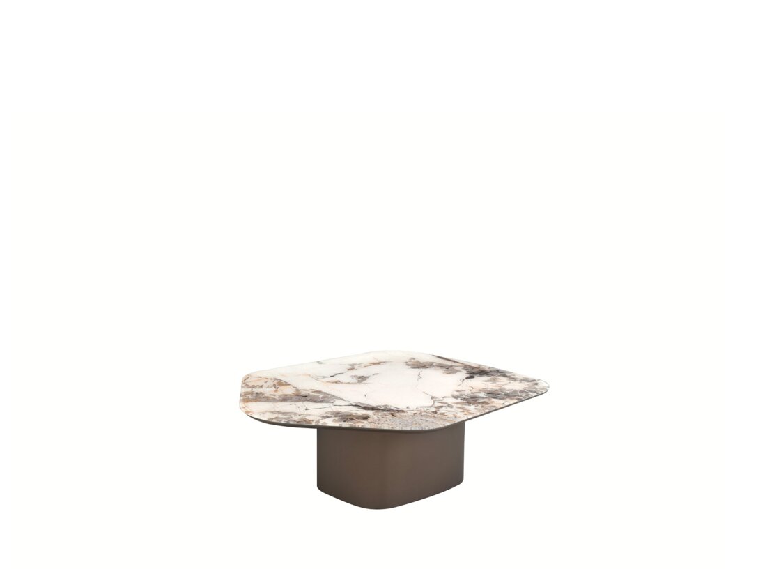 Stolik kawowy Livori Home Piave 104 cm x 89 cm, śr. , kolor brązowy, materiał szkło