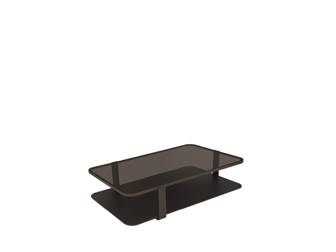 Stolik kawowy Livori Home Panaro 131 cm x 72 cm, śr. , kolor brązowy, materiał szkło