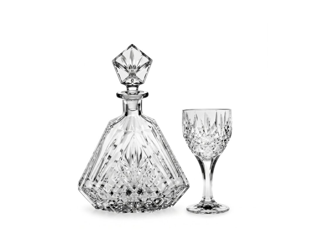 Zestaw do likieru karafka i 6 kieliszków Bohemia Alexandra karafka 550 ml, kieliszek 230 ml, materiał szkło kryształowe, kolor transparentny