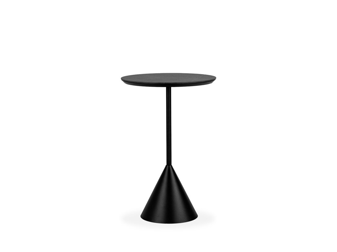 Stolik pomoczniczy Kler Tranquillo  x , śr. 40 cm, kolor czarny, materiał spiek kwarcowy