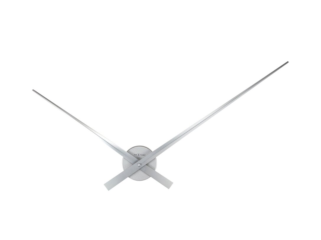 Zegar ścienny Nextime Hands 86 cm, kolor srebrny, materiał aluminium