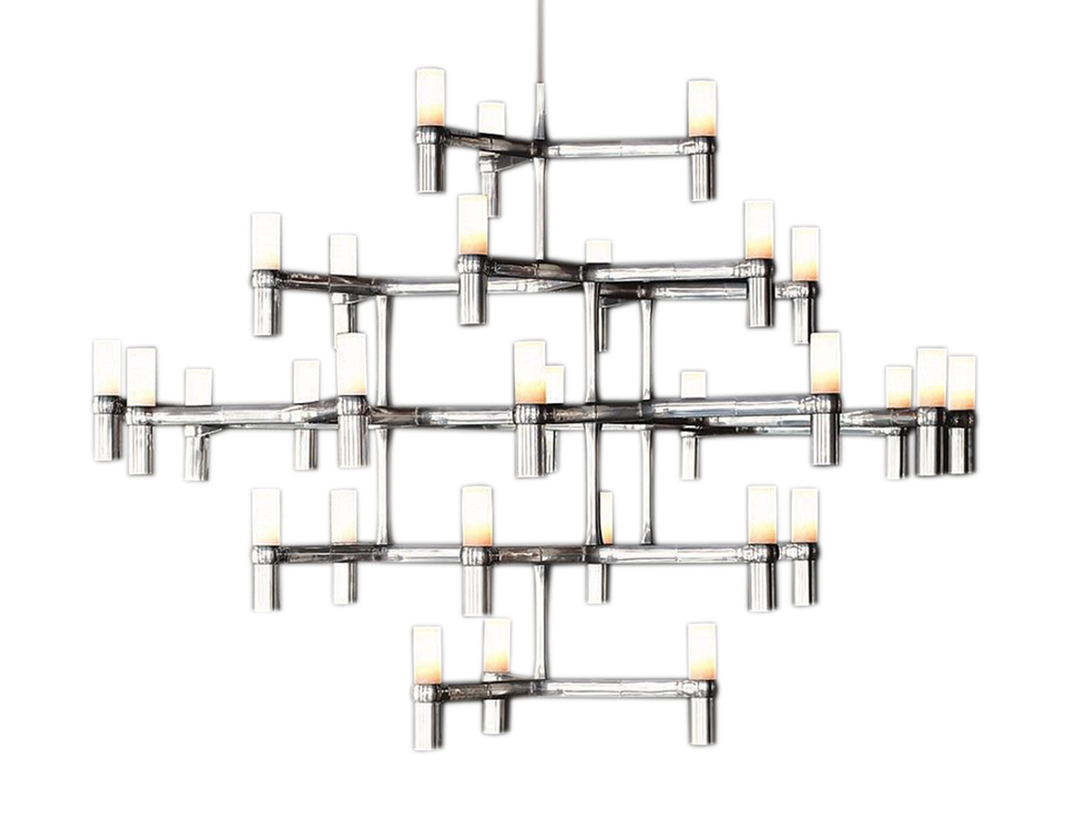 Lampa wisząca Nemo Crown major , kolor srebrny, materiał aluminium