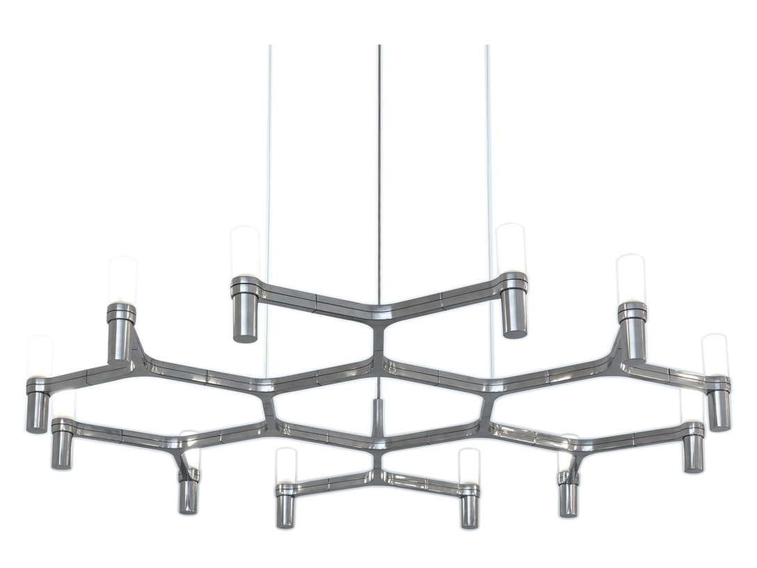Lampa wisząca Nemo Crown plana minor , kolor srebrny, materiał aluminium