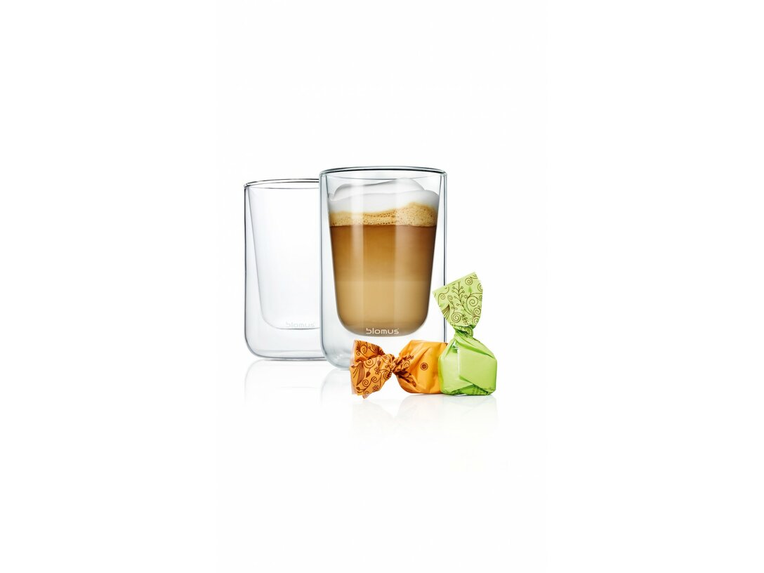 Zestaw 2 szklanek do cappuccino Blomus Nero  250 ml, materiał szkło, kolor transparentny