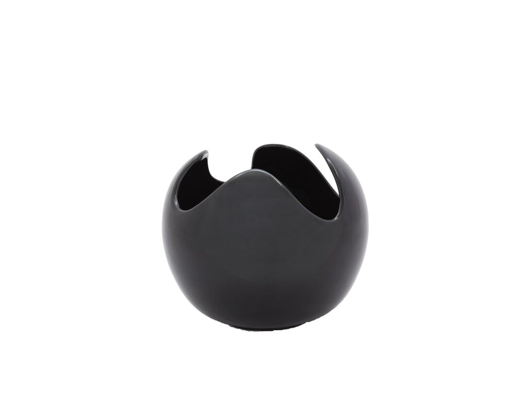 Wazon Kler Accessories Rosa 22,5 cm, kolor czarny, materiał ceramika