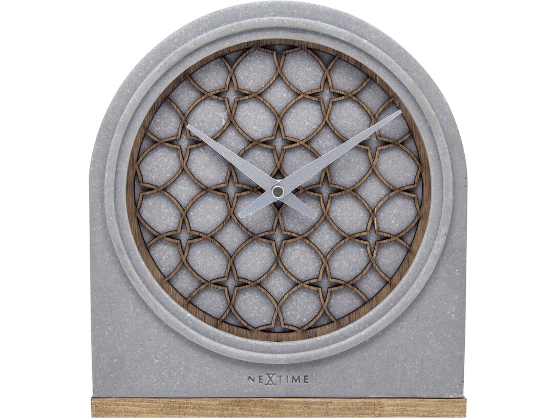 Zegar stołowy szary Nextime Concrete Love Table