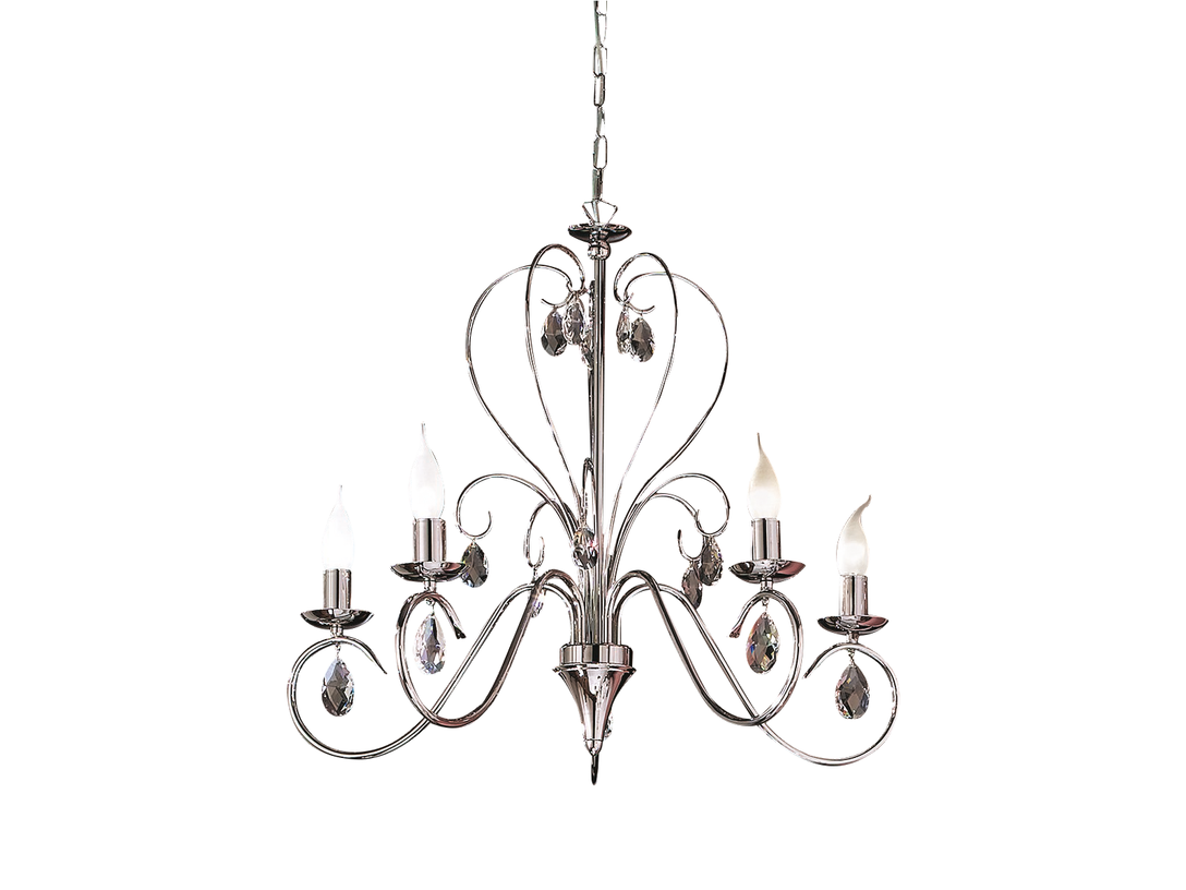 Lampa wisząca Orion Alessia E14x5, kolor srebrny, materiał metal
