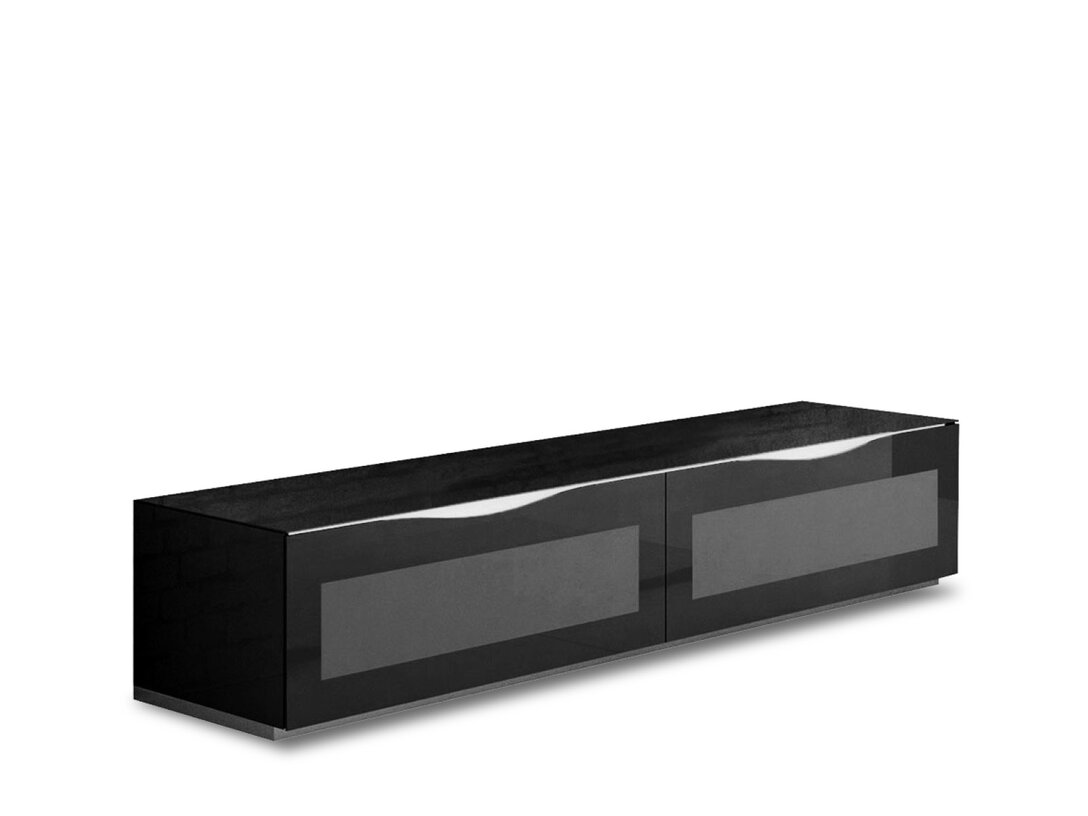 Televizní skříňka Munari Modena, barva černá, materiál sklo
