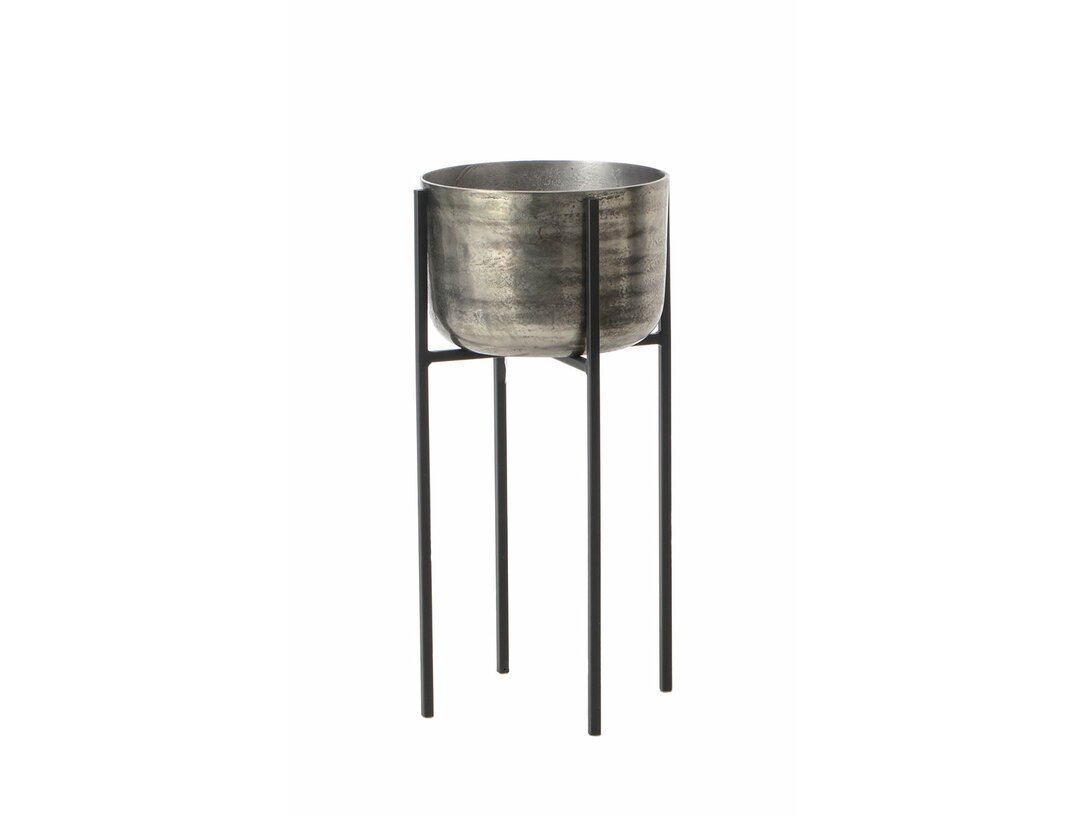 Kwietnik srebrny Kler Accessories Soporte, kolor srebrny, materiał metal