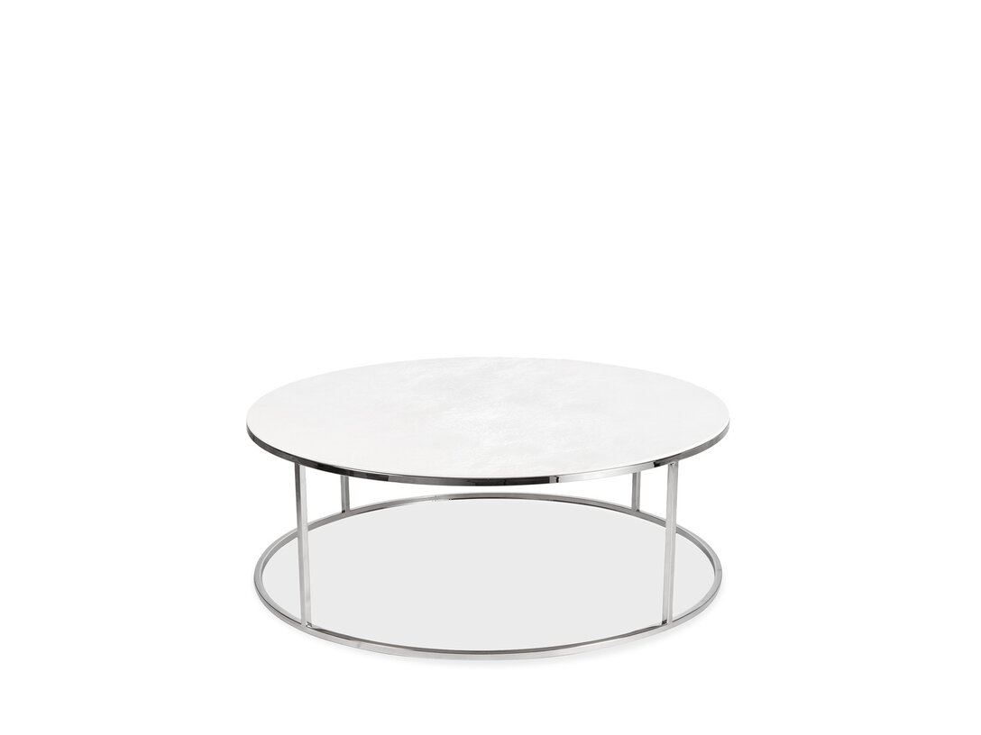 Stolik kawowy okrągły Tavolini Giulia  x , śr. 80 cm, kolor biały, materiał spiek kwarcowy