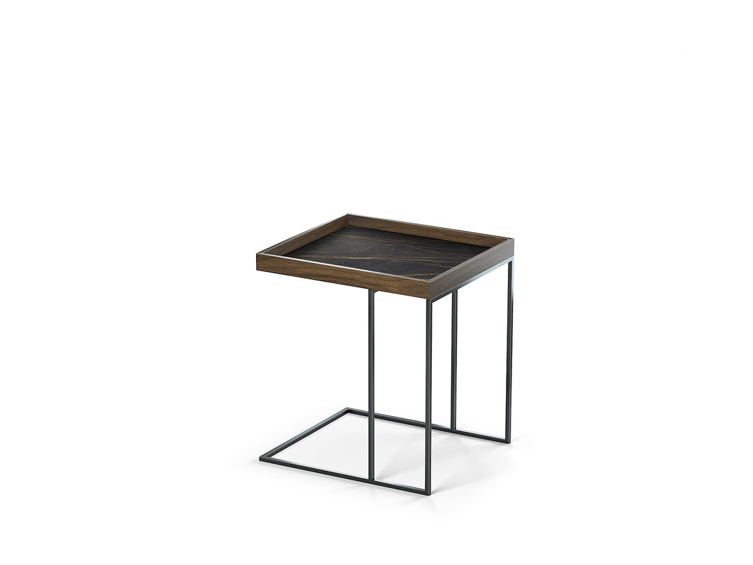 Stolik pomocniczy KLER iCONi+ 45 cm x 40 cm, śr. , kolor brązowy, materiał ceramika