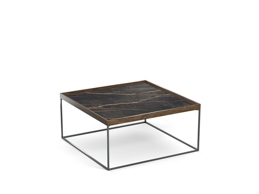 Stolik kawowy KLER iCONi+ 80 cm x 80 cm, śr. , kolor brązowy, materiał ceramika