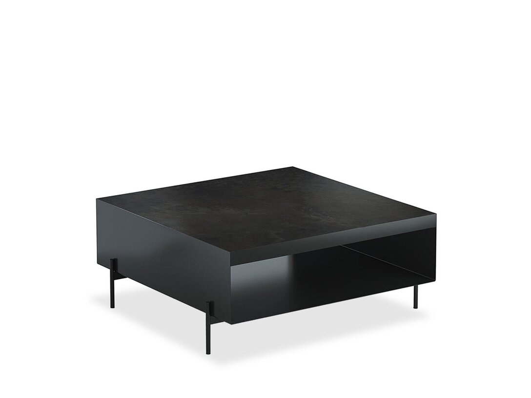 Stolik kawowy KLER Fino  x 90 cm, śr. , kolor czarny, materiał ceramika