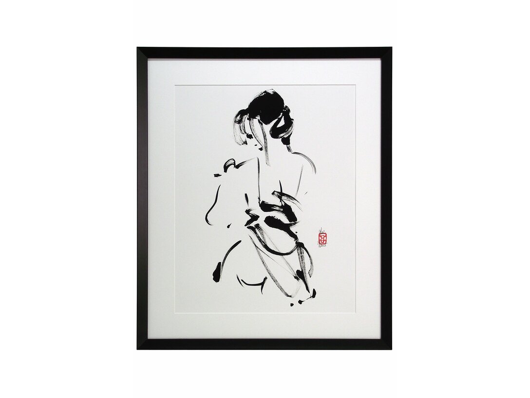 Obraz Sumi-e Kler Accessories 60x50 cm, materiał drewno