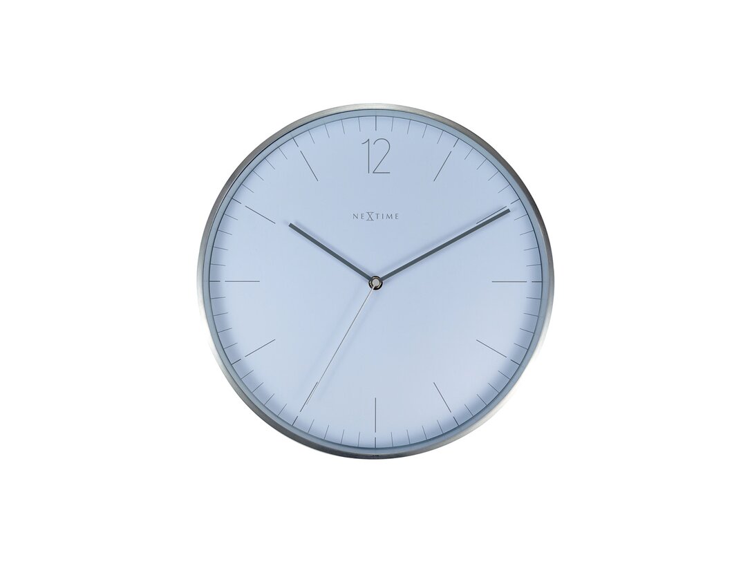 Zegar ścienny Nextime Essential Silver 34 cm, kolor srebrny, materiał aluminium