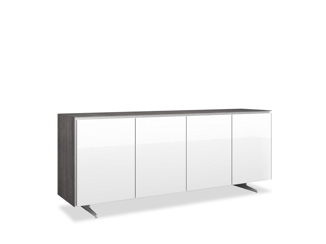 Komoda Munari Moma, barva bílá, materiál  - sklo