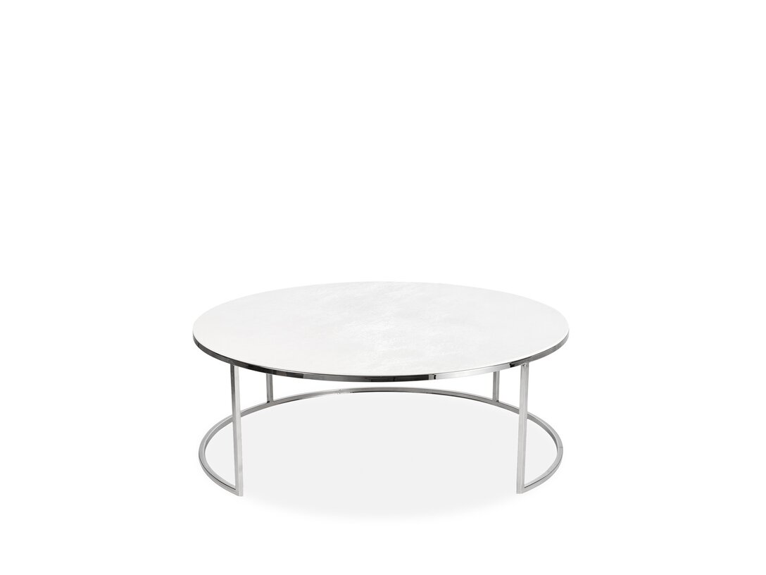 Stolik kawowy Tavolini Giulia Duo  x , śr. 80 cm, kolor biały, materiał spiek kwarcowy