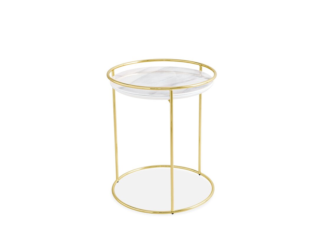 Stolik pomocniczy Calligaris Atollo  x , śr. 42,5 cm, kolor biały, materiał ceramika