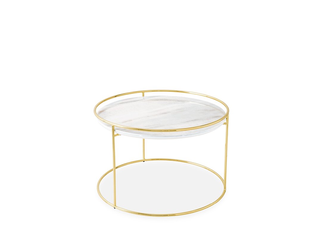 Stolik kawowy Calligaris Atollo  x , śr. 62,5 cm, kolor biały, materiał ceramika