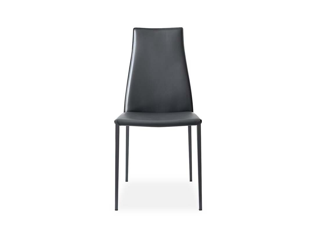 Krzesło Calligaris Aida, kolor szary, materiał skóra regenerowana, metal