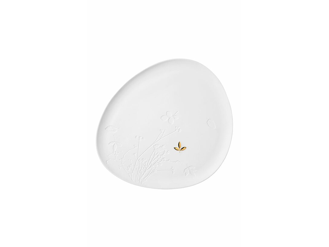 Taca Złoty listek Räder, kolor biały, materiał porcelana