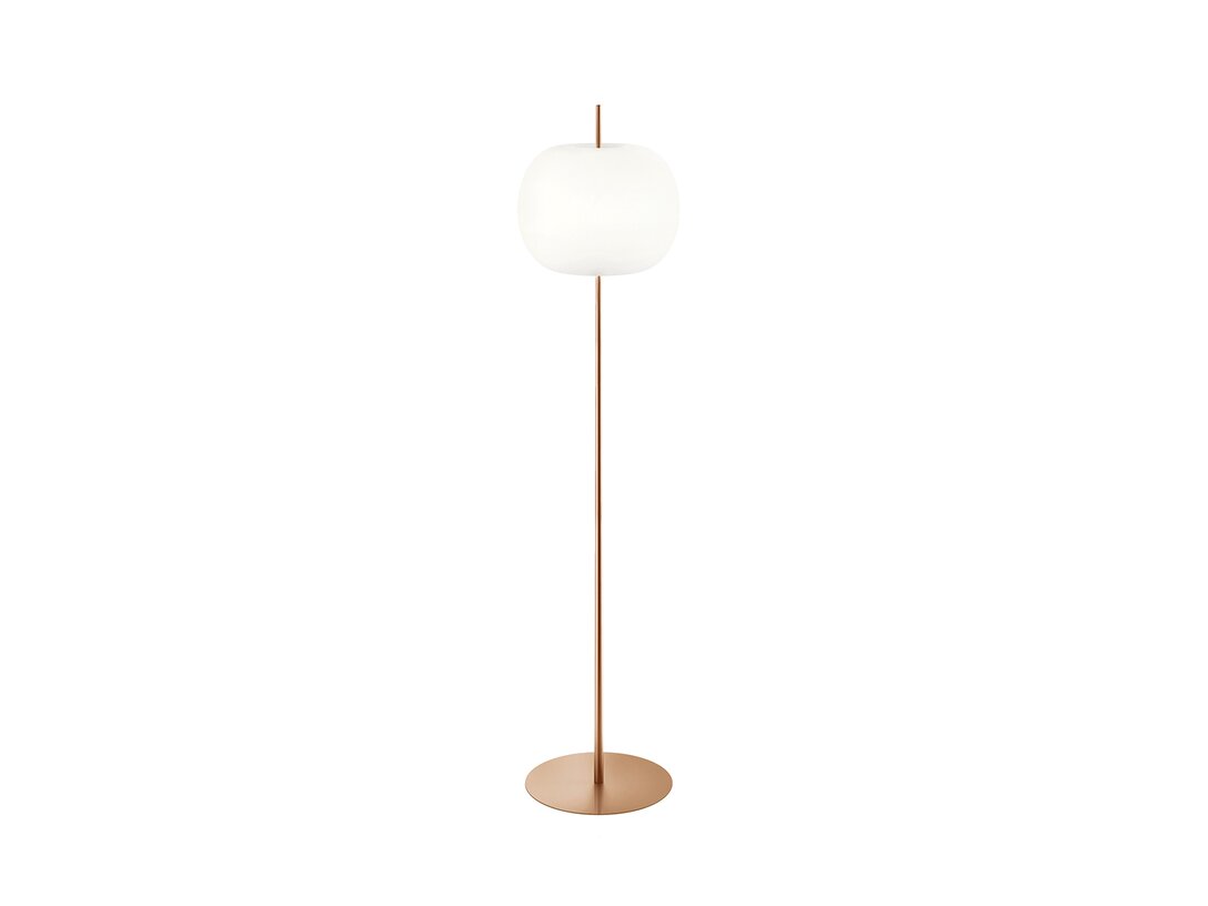 Lampa podłogowa Kundalini Kushi E27, brak żarówek w komplecie, proponowane 2x57W lub LED 2x15W, kolor biały, materiał szkło