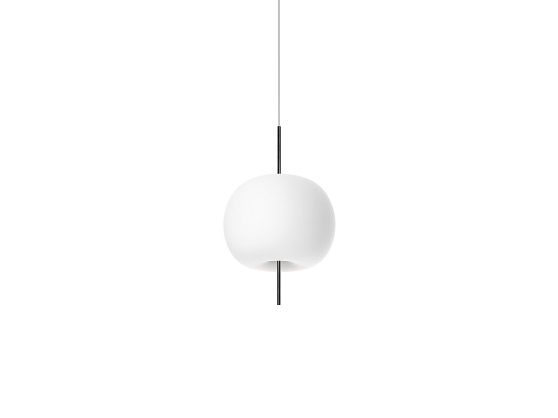 Lampa wisząca Kundalini Kushi E27, brak żarówek w komplecie, proponowane fluo 1x30W lub LED 1x16W, kolor biały, materiał szkło
