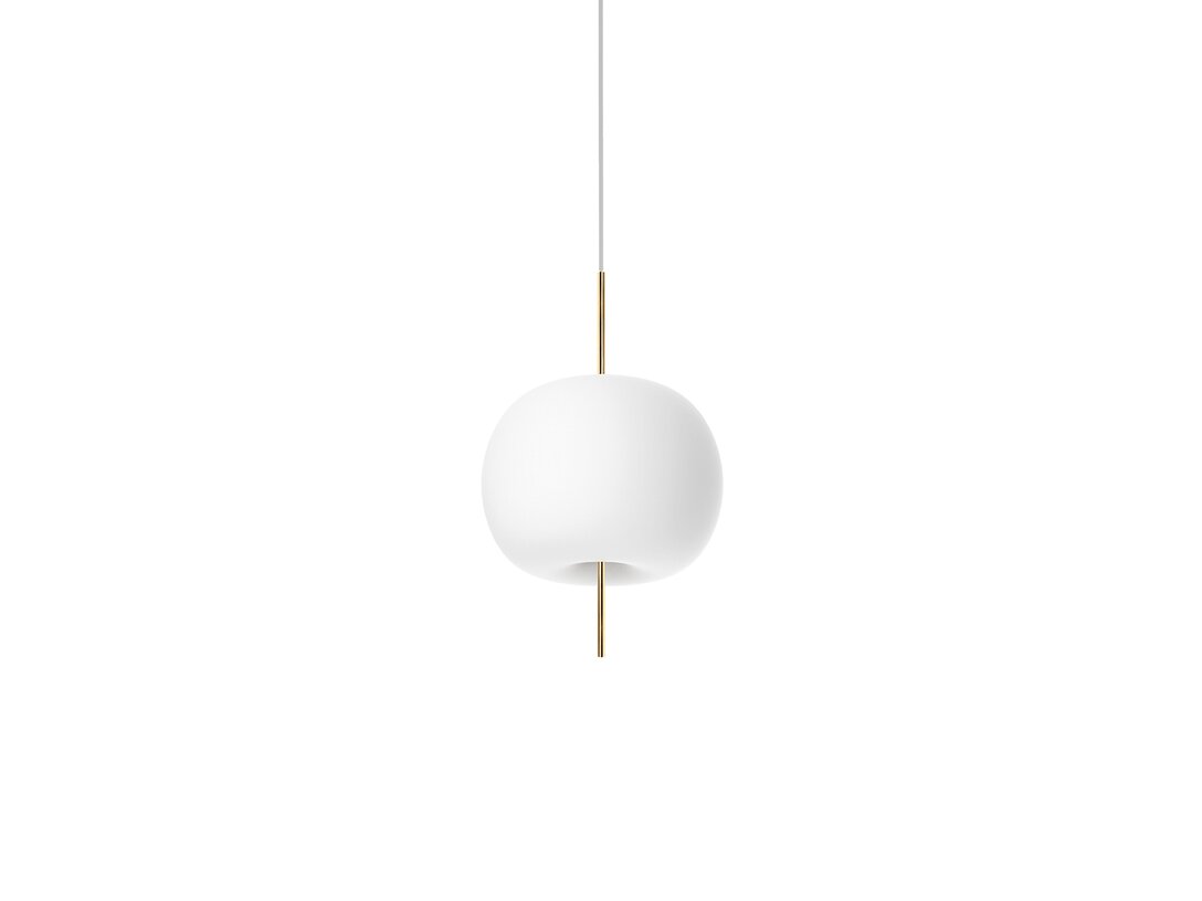 Lampa wisząca Kundalini Kushi E27, brak żarówek w komplecie, proponowane fluo 1x30W lub LED 1x16W, kolor biały, materiał szkło