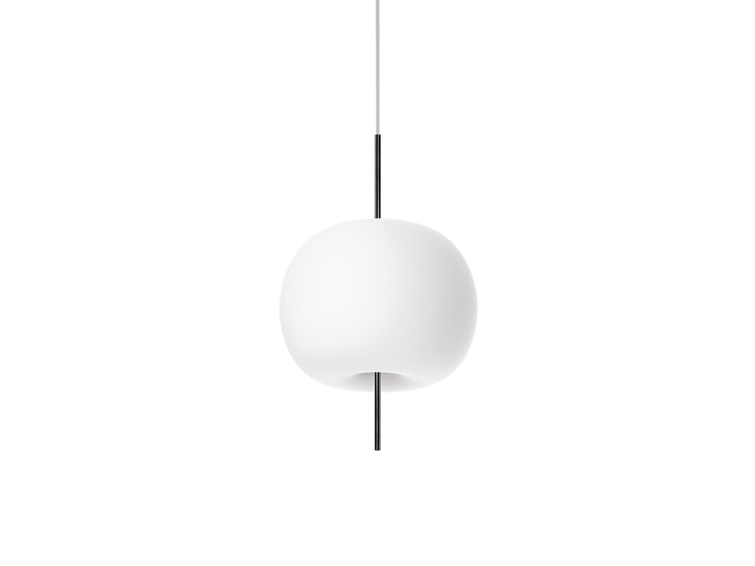 Lampa wisząca Kundalini Kushi E27, brak żarówek w komplecie, proponowane 2x57W lub LED 2x15W, kolor biały, materiał szkło