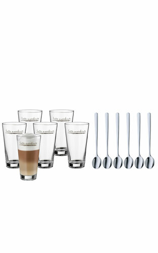 Zestaw 6 szklanek do Latte Macchiato Barista z łyżeczkami 6 sztuk WMF