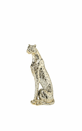 Ceramiczny element dekoracyjny gepard złoty
