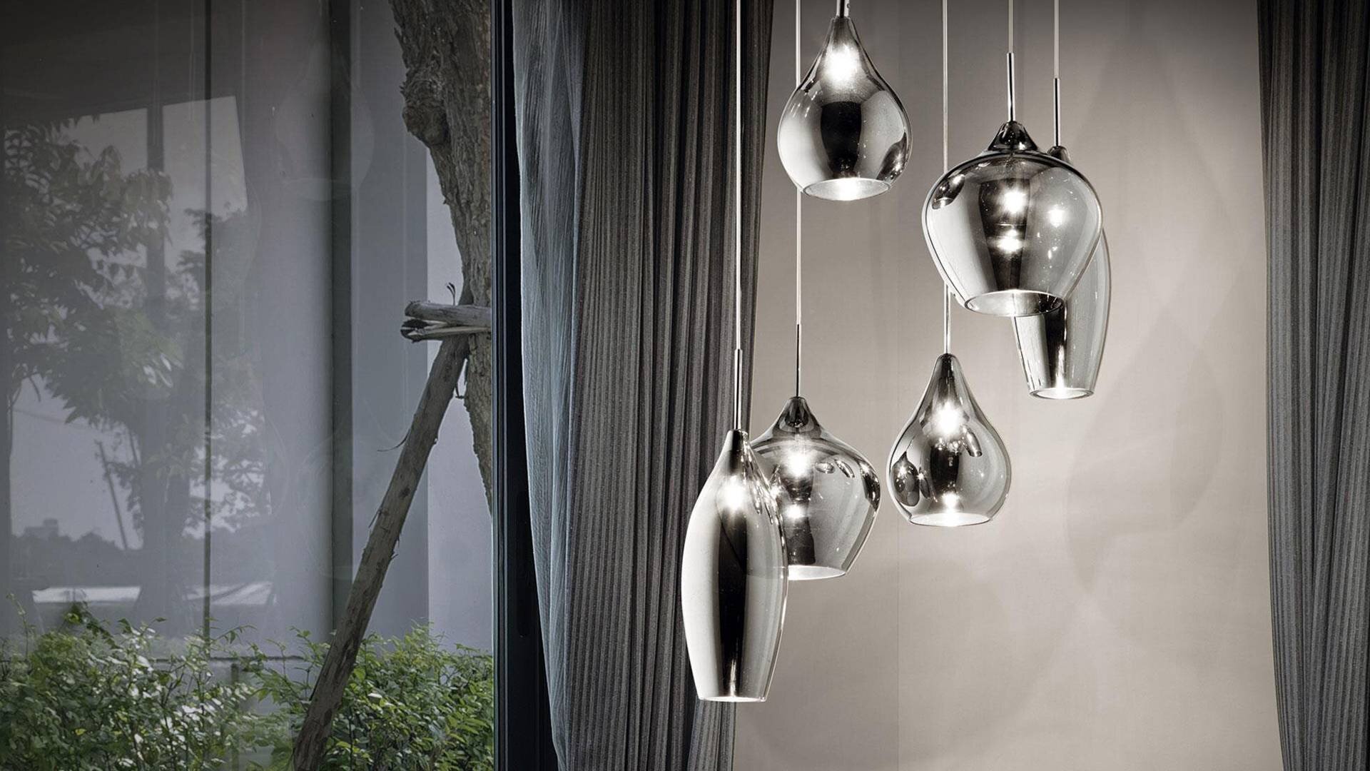 Lampa wisząca SOFT SP6 FUME' srebrna