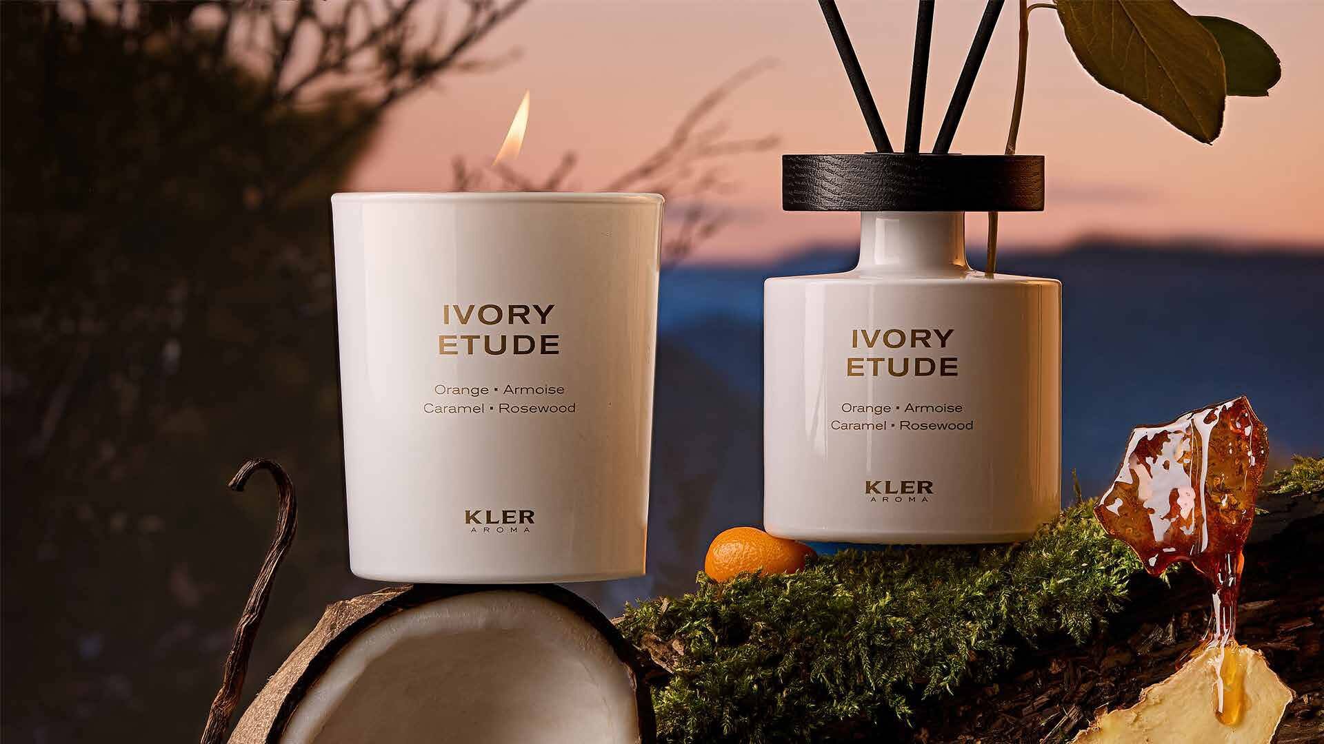 Świeca zapachowa i dyfuzor do wnętrz Kler Aroma Ivory Etude