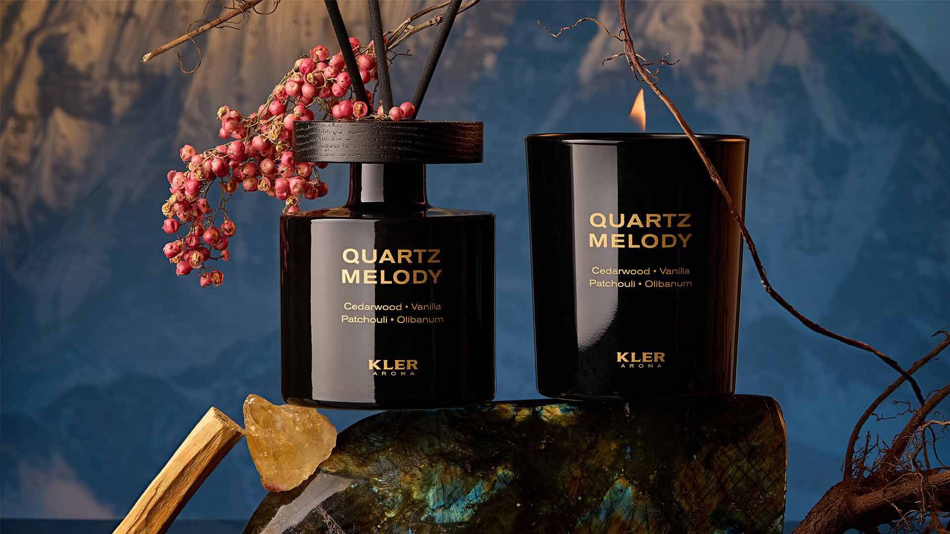 Świeca zapachowa i dyfuzor do wnętrz Kler Aroma Quartz Melody