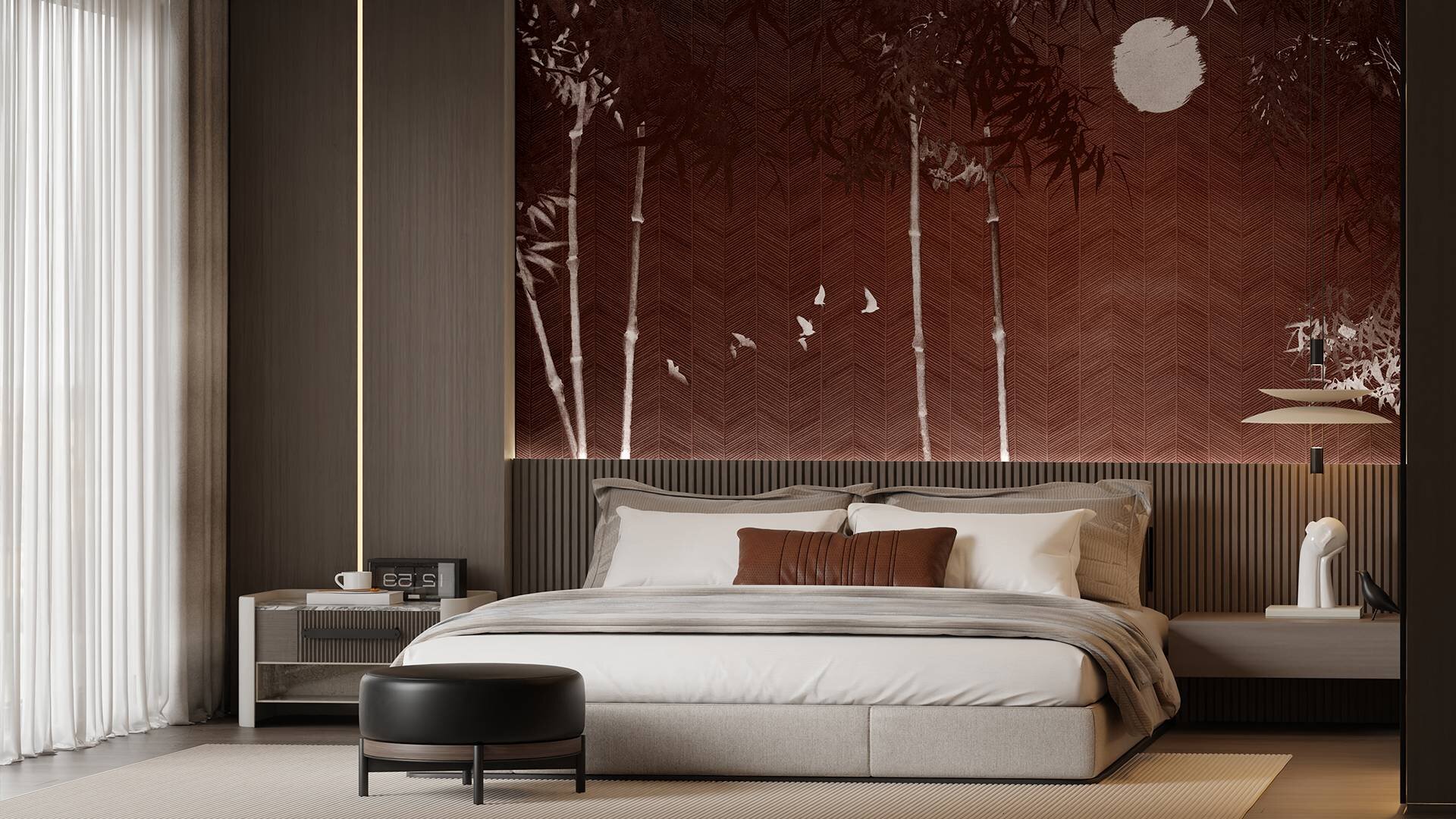 Tapeta winylowa One Wall Design Arashi - aranżacja