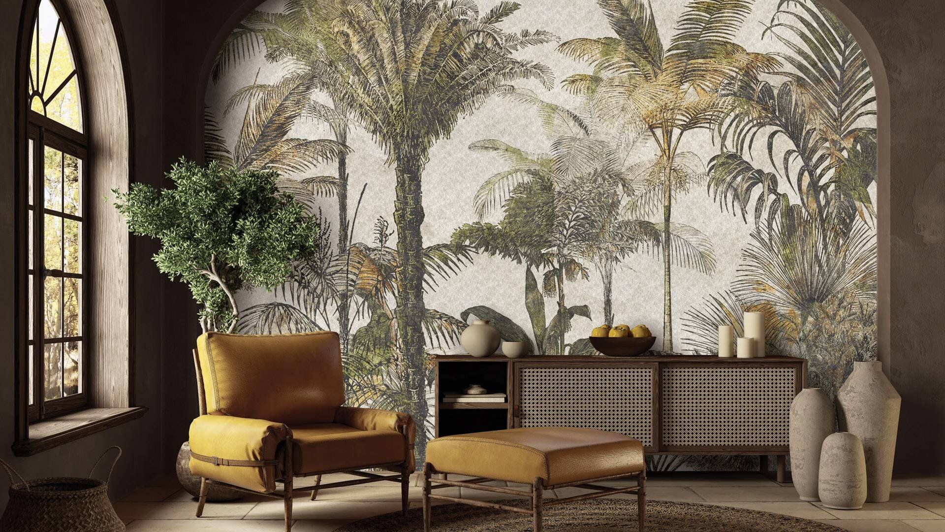 Tapeta winylowa One Wall Design Polveriera - aranżacja