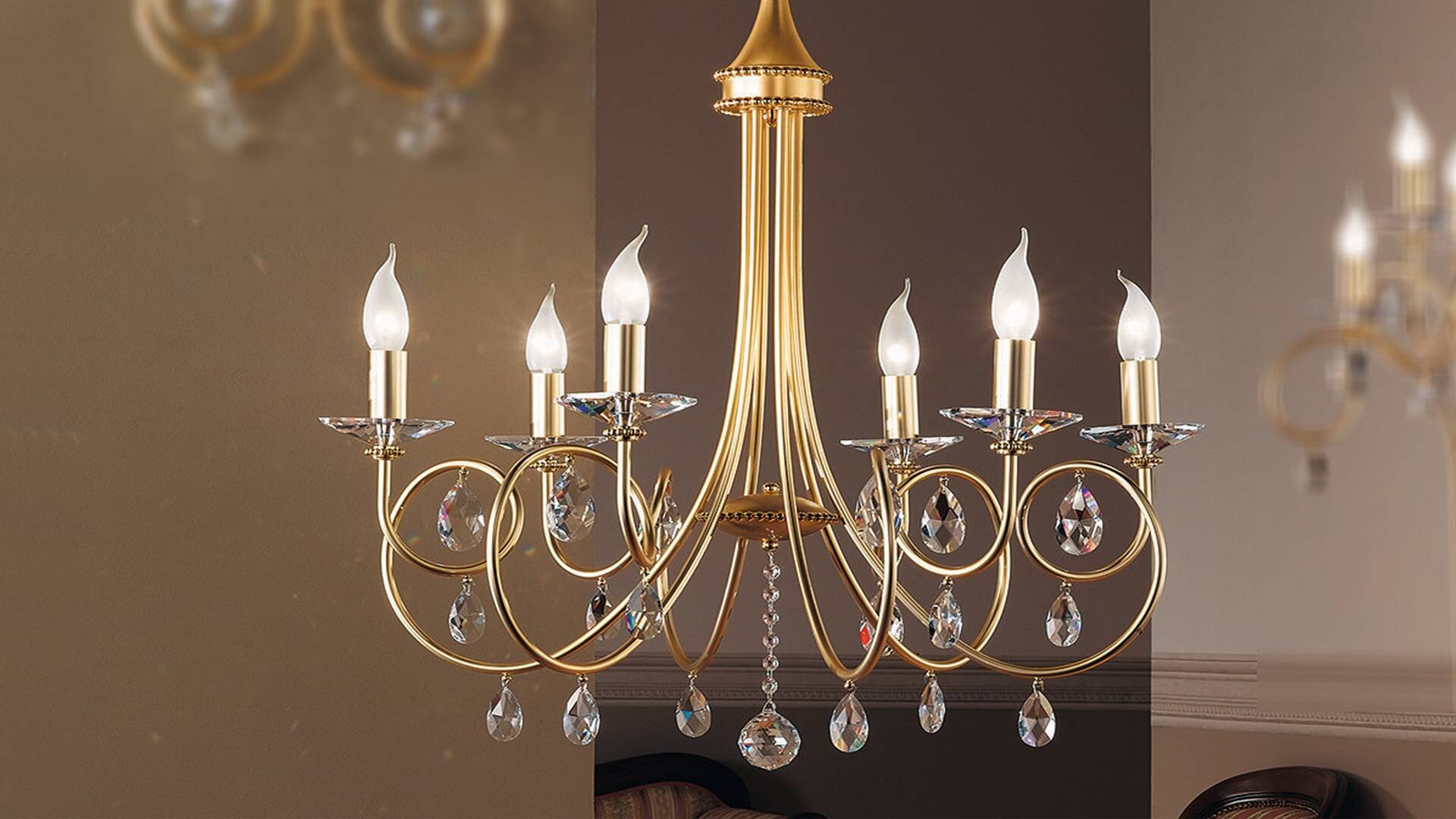 Lampa wisząca Orion Giada złota