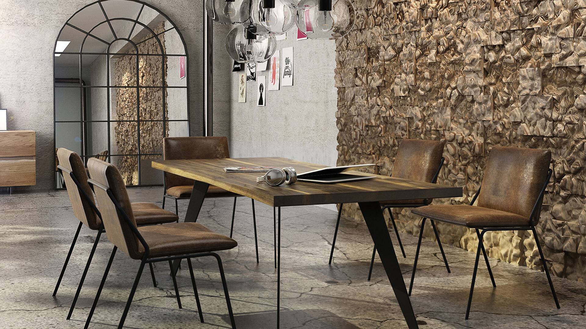 Stół Trebord Classic drewniany, prostokątny w kolorze brązowym - aranżacja
