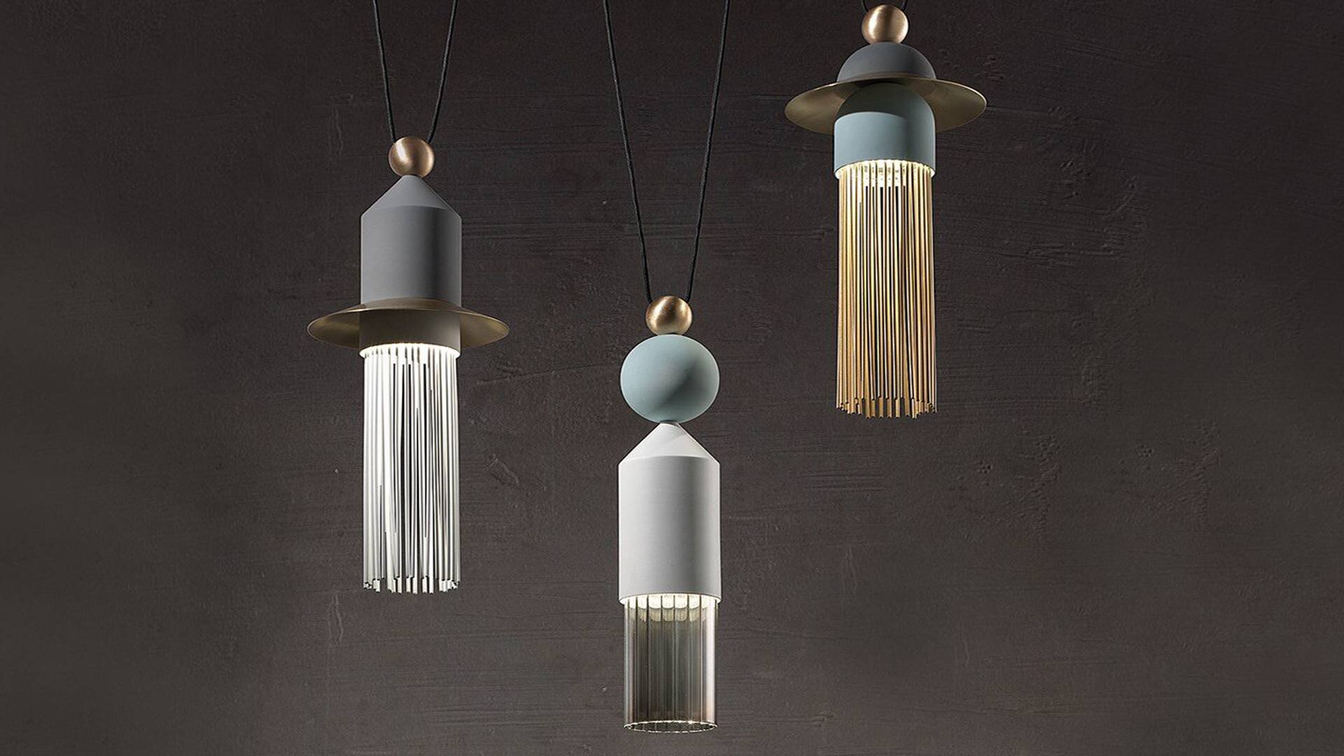 Lampy wiszące Masiero Nappe szare