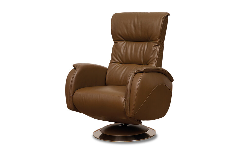 Fotel Kler Baritono W147 brązowy skórzany