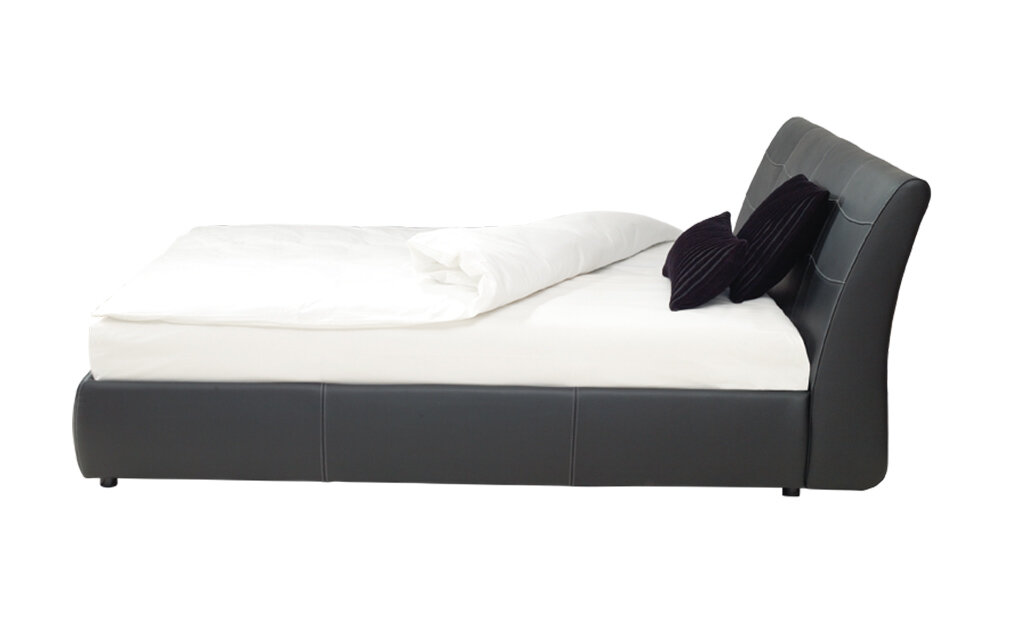 Łóżko Kler Belcanto L050 czarne skórzane