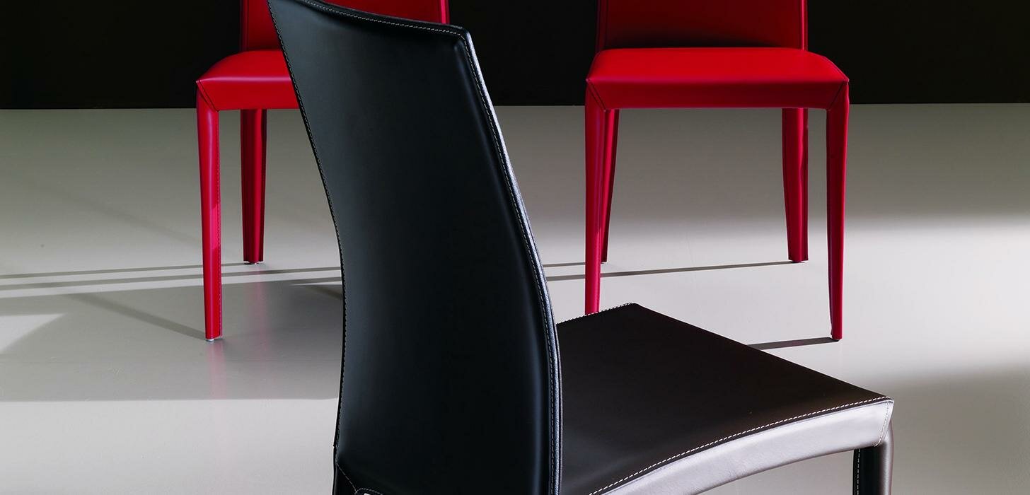 Židle Bontempi Kefir černé a červené čalouněné