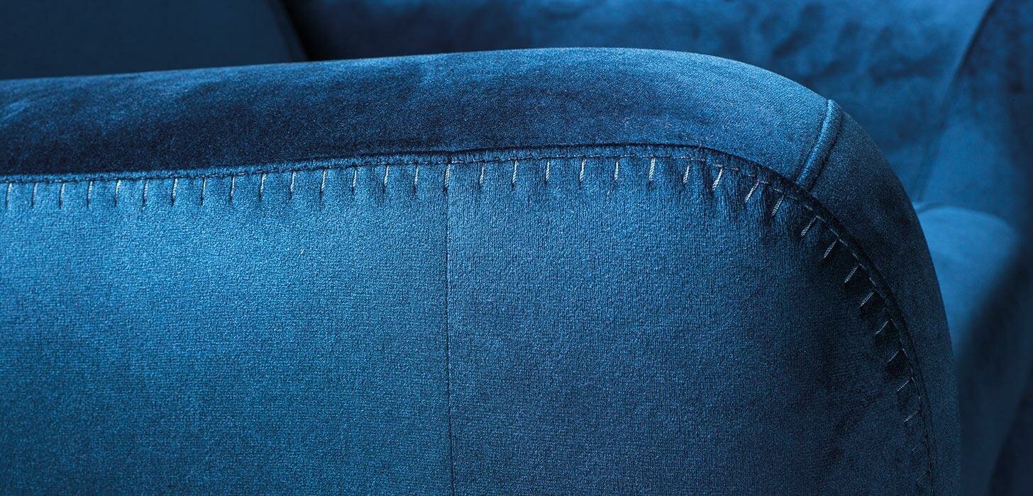 Fotel Kler Notturno W165 niebieski z tkaniny