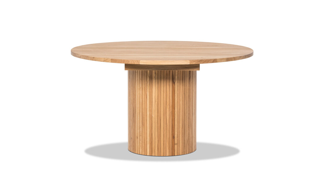 Stół Jafra Syrkle drewniany brązowy podstawa walec