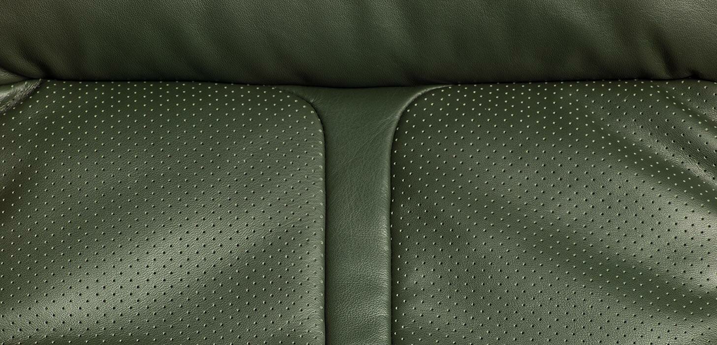 Fotel Kler Tenore W146 zielony skórzany zbliżenie
