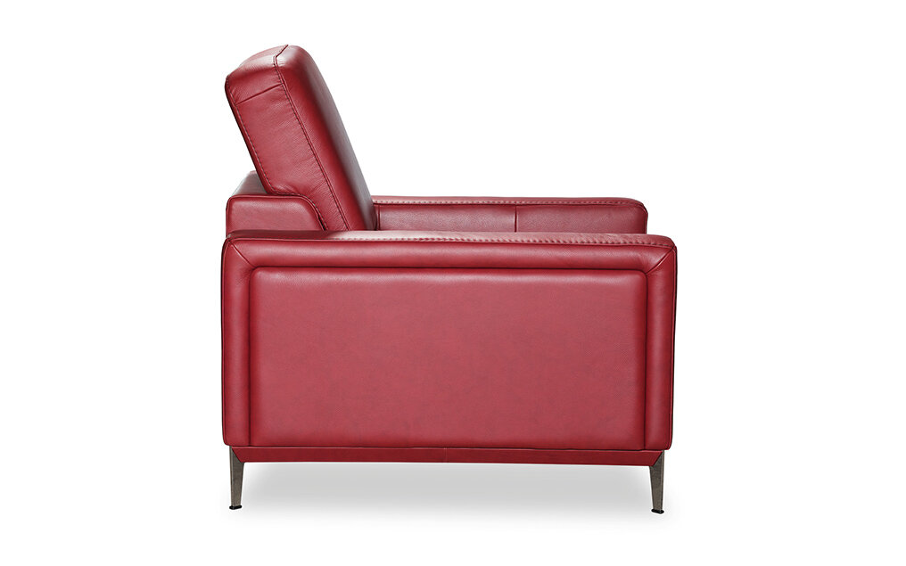 Fotel KLER Can-Can W110 czerwony skórzany