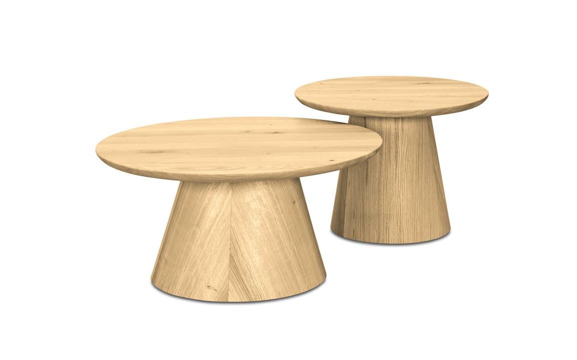 Komplet stolików Kler Fungo brązowy drewniany