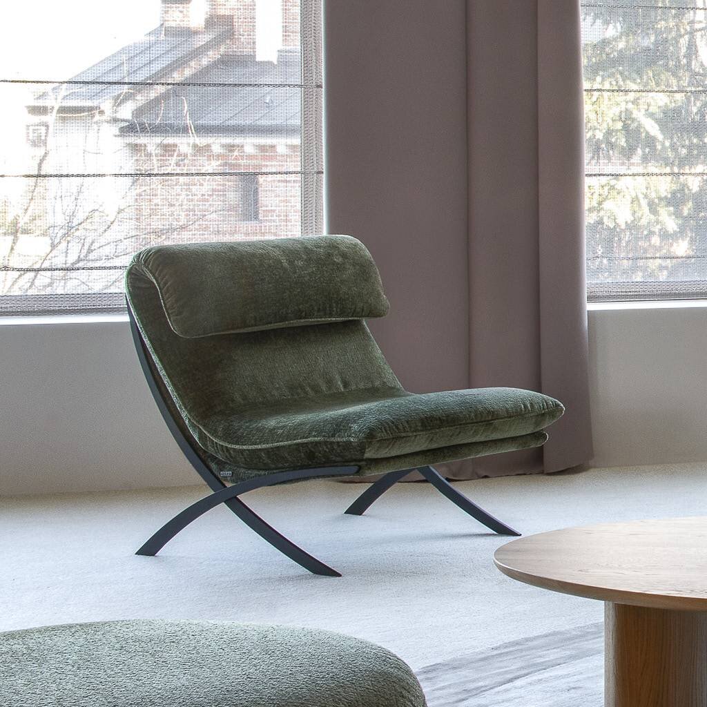 Fotel Kler Habanera W136 w zielonej tkaninie - aranżacja